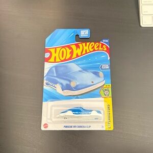 Hot Wheels Porsche 911 Carrera Clip Toy Car - Blue & White